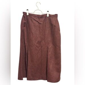 Vintage Deadstock L.L. Bean Women's Deep Maroon Maxi Skirt Mohair Wool